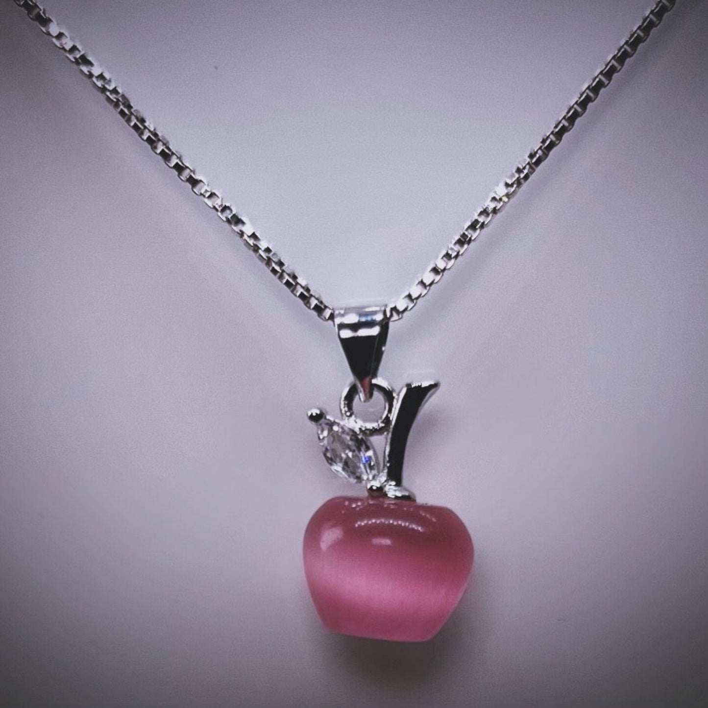 Pink Apple Necklace Sterling Silver 925